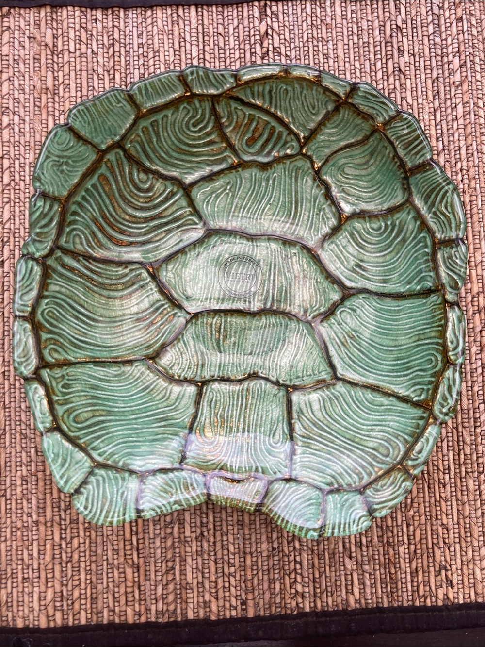 Vietri Green Turtle Shell Tray Dish